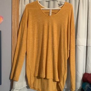 Tickled Teal mustard yellow sweater NWOT XL